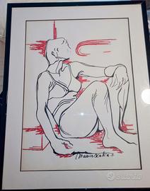 Dipinto "Donna in posa" di M. Scalia