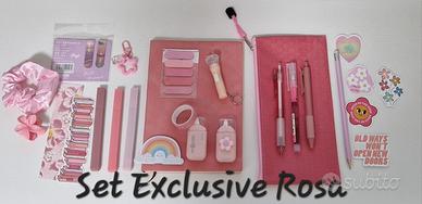 set cancelleria agenda astuccio penne matite 