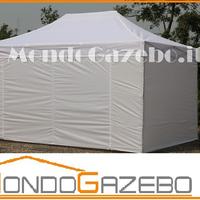 3x4,5 Gazebo acciaio mercatini pareti laterali NEW