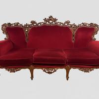 Divano+2 poltrone in velluto- Artigianato Italiano