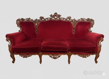 Divano+2 poltrone in velluto- Artigianato Italiano