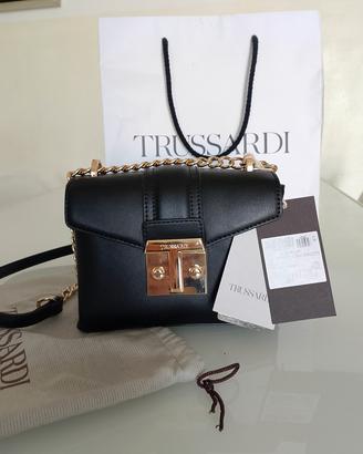 Trussardi, borsetta tracolla similpelle, nuova