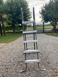 Scaletta piscina intex 132 cm plastica e acciaio