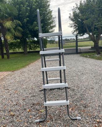 Scaletta piscina intex 132 cm plastica e acciaio