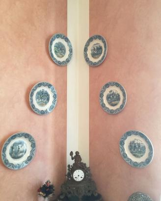 Serie di 6 piatti parlanti Napoleone