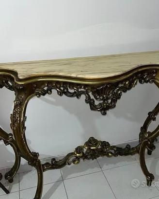 Consolle ingresso stile barocco con marmo e specch