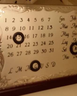 Calendario in argento
