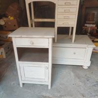 cassapanca,scrittoietto e comodino