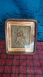 antica Icona Russa Maria e Gesù xix sec 
