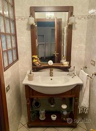 Mobiletto bagno  con lavandino e  specchiera