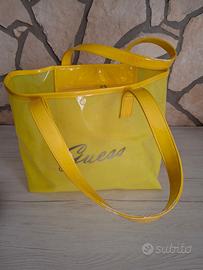 borsa GUESS Tote Mare Gialla Trasparente