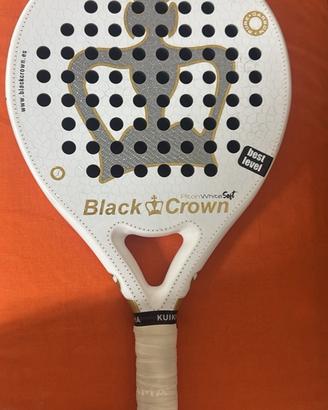 Pala padel black crown