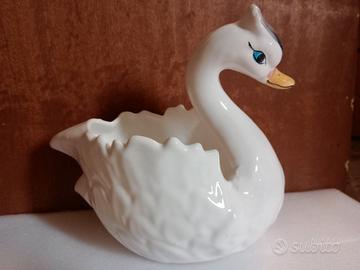 Cigno Bianco Portaoggetti in Ceramica anni 60 