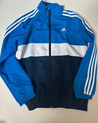 Giacca Adidas blu/bianca con zip