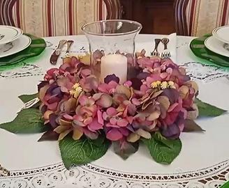 Ghirlanda centro tavola in stile shabby chic