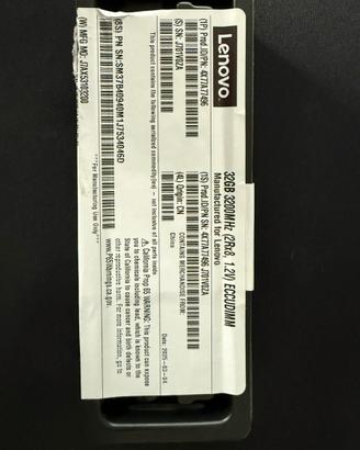 Memoria Ram Server Lenovo 32GB DDR4