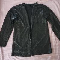 Blazer Tezenis con paillets nere, taglia m giacca