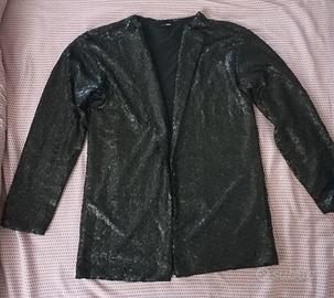 Blazer Tezenis con paillets nere, taglia m giacca