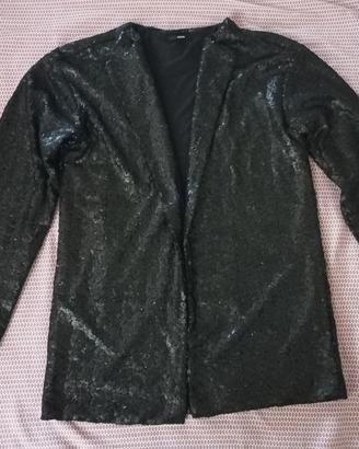 Blazer Tezenis con paillets nere, taglia m giacca