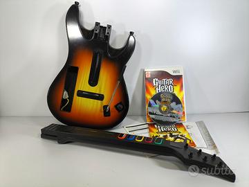 Chitarra per Wii Guitar Hero + Videogioco World To