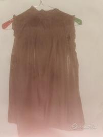 camicetta senza maniche marrone 