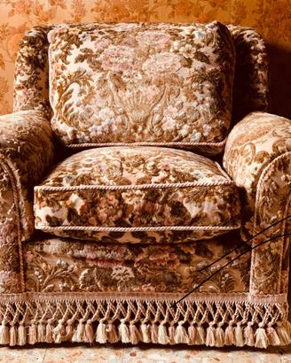 Modernariato Poltrona in velluto damascato anni 70