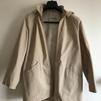 Giacca donna beige leggera taglia 48 con cappuccio