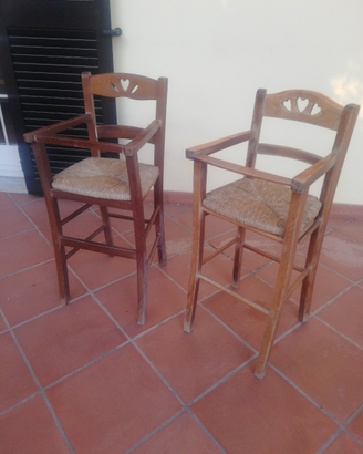 Sedie legno e paglia bimbi
