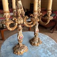 Coppia di candelabri applique a 3 fuochi