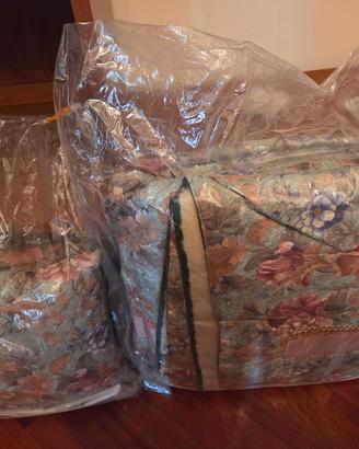 Coperta matrimoniale di lana merinos con due cusci