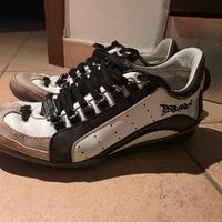 Dsquared2 551 in pelle bianca e nera