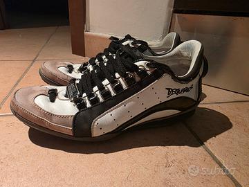 Dsquared2 551 in pelle bianca e nera