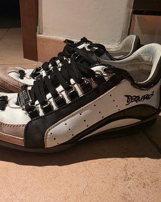 Dsquared2 551 in pelle bianca e nera