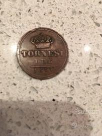 Moneta da 2 Tornesi del 1857