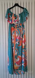 Abito donna, spalle scoperte,  multicolor, tg  S