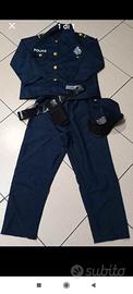 Vestito carnevale poliziotto con accessori tg 10