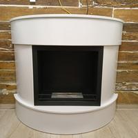 Camino a bioetanolo in legno bianco con bruciatore