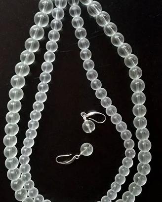 Set Vintage - Collana in vetro con orecchini