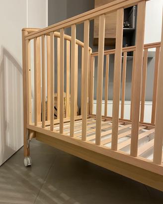 Lettino Pali in  legno naturale 132x 72x 100h