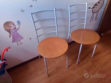 sedie Calligaris n.2 ferro e legno