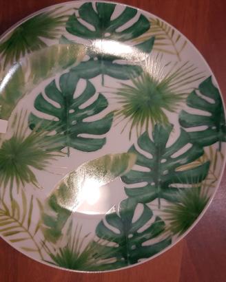 Set piatti / Piatto piano in ceramica AD Trend fan