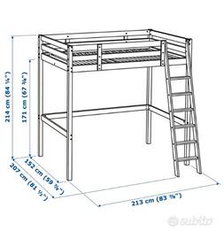 letto a soppalco ikea "stora" una piazza e mezza