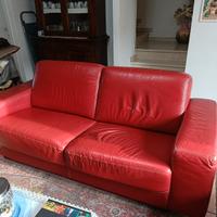 2 Divani Pelle Rossa Artigianato 