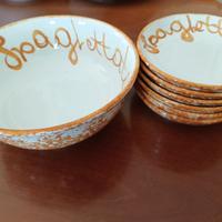 Spaghettiera con 6 piatti da portata Vintage