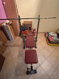 Set da palestra (panca, bilanciere, pesi)