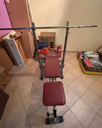 Set da palestra (panca, bilanciere, pesi)