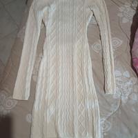 vestito bianco a costine 