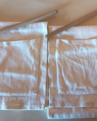 TASCHE PORTA TUTTO DA CUCINA - COTONE BIANCO