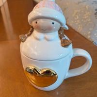 tazza con coperchio in ceramica 