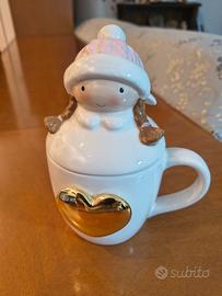 tazza con coperchio in ceramica 